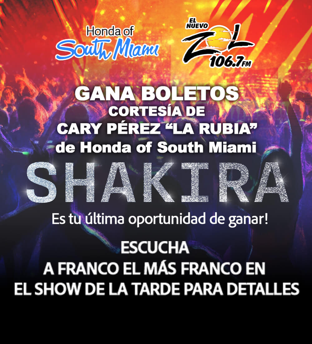 Participa y gana tus boletos para ver a Shakira